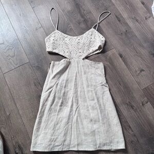 Zara Cream crochet cutout mini dress